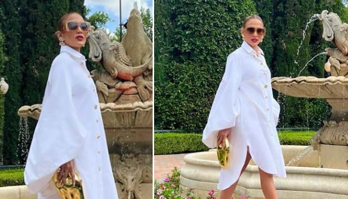 Jennifer Lopez looks like a dream in white outfit, golden heels and clutch grab attention