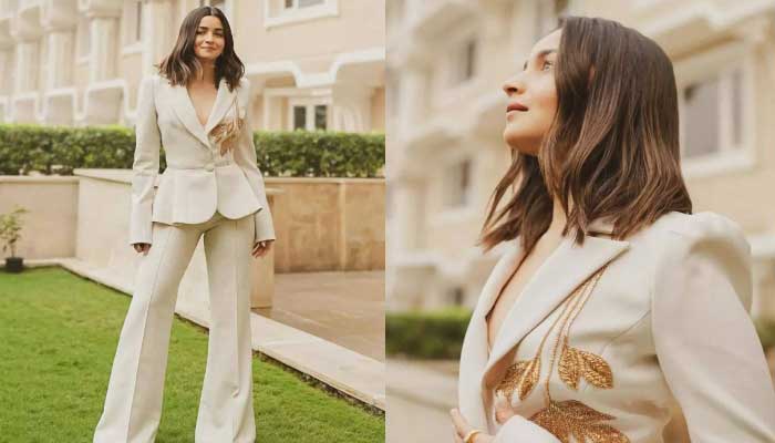 Alia Bhatt slays in off-white blazer at HT Leadership Summit 2023