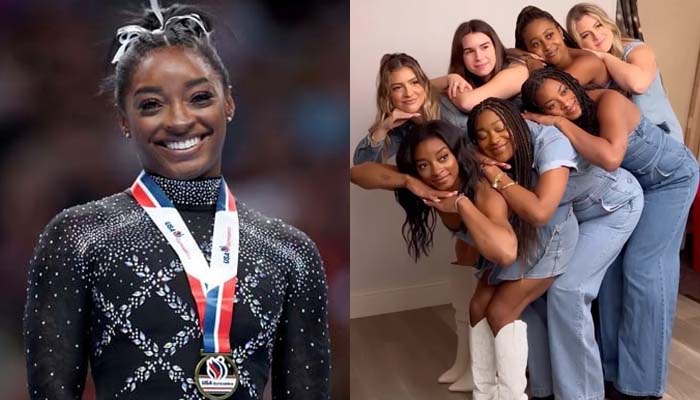 Simone Biles dons denim for friend's quirky JCPenney birthday shoot