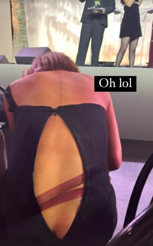 Chrissy Teigen faces hilarious wardrobe mishap at the Baby2Baby Gala
