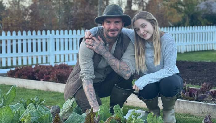 David Beckham shares organic farming experience with little helper Harper