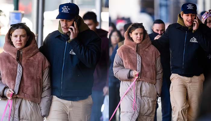 Millie Bobby Brown, Jake Bongiovi bundle up in NYC for dog walk