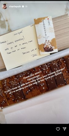 Charlie Puth receives birthday present from John Mayer, thank you Brookie