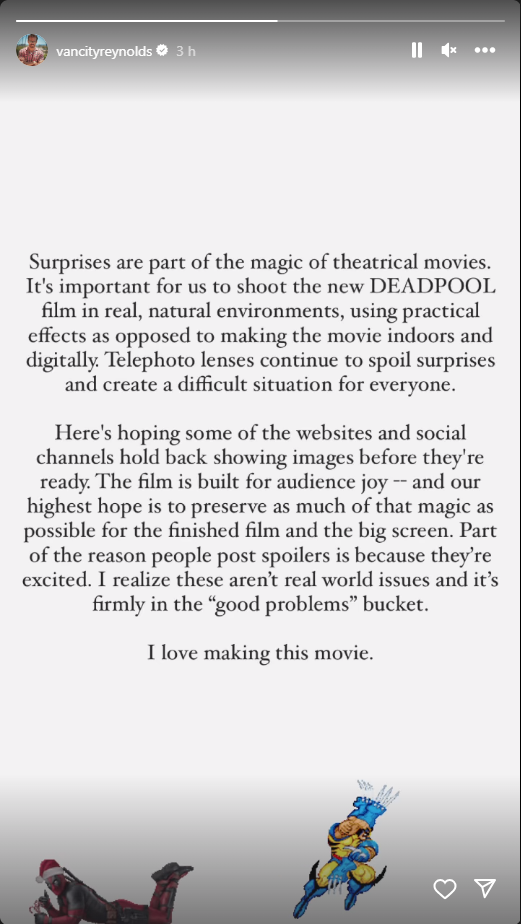 Ryan Reynolds addresses leaked Deadpool 3 pictures ahead of release