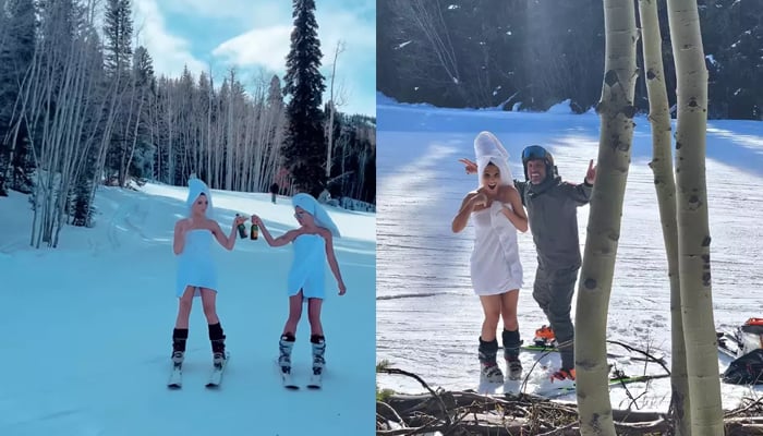 Anitta and Lele Pons enjoy snowy holiday in unusual skiing attire