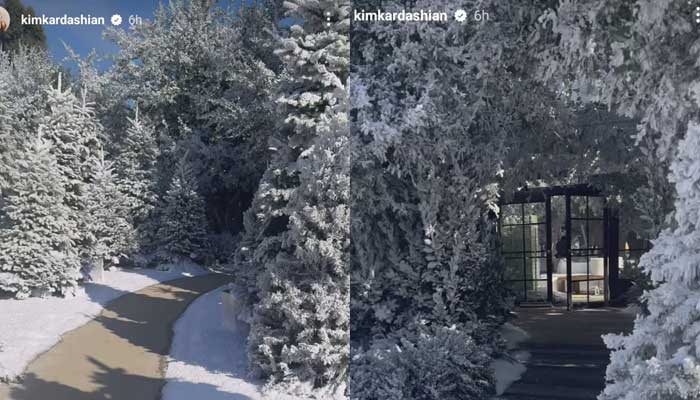 Kim Kardashian enjoys Christmas sledding and sliving in snow with Paris Hilton