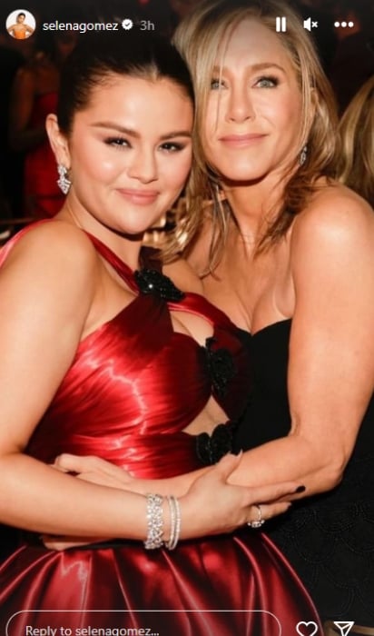 Selena Gomez shares kiss with Benny Blanco at Golden Globes backstage