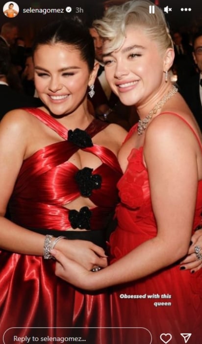 Selena Gomez shares kiss with Benny Blanco at Golden Globes backstage