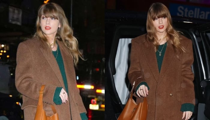 Taylor Swift slays green sweater dress during latest NYC outing