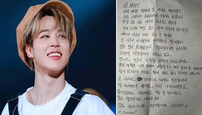 Jimin pens sweet letter to ARMY near military graduation ceremony