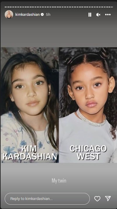 Kim Kardashian unveils her remarkable similarity with daughter Chicago