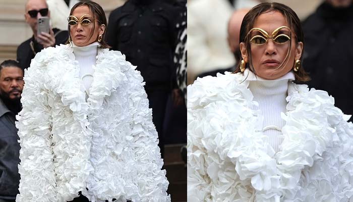 Jennifer Lopez turns heads with quirky eyebrow sunglasses at Paris Fashion Week