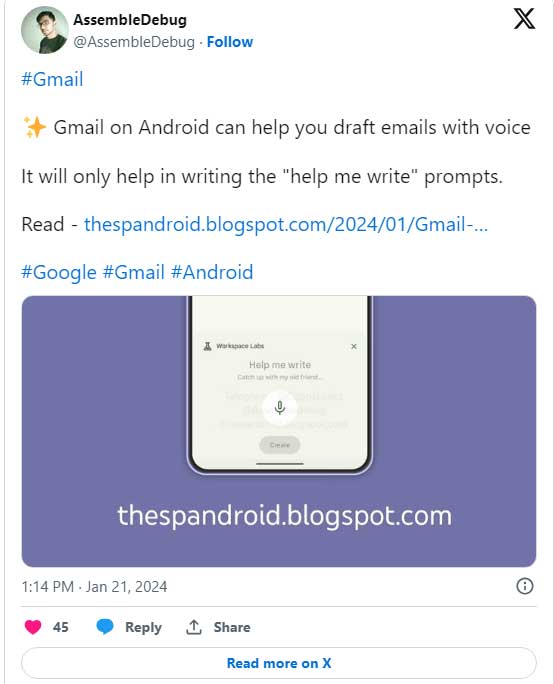 Google to add new AI assisted voice email drafting feature: Help Me Write