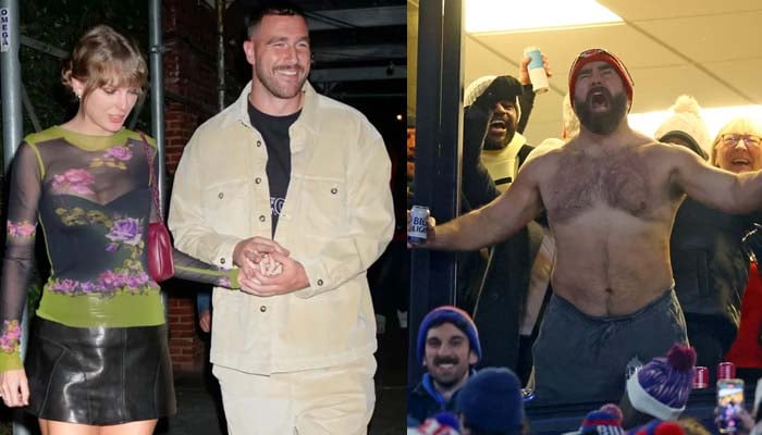 Travis Kelce shares Taylor Swift cheers as Jason Kelce steals the show at game
