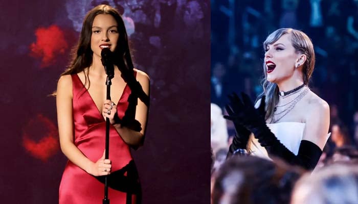 Taylor Swift squashes feud rumors, cheers Olivia Rodrigo at Grammys
