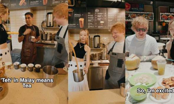 Video: Ed Sheeran tries local food & drinks in Singapore amid Mathematics Tour
