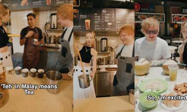 Video: Ed Sheeran tries local food & drinks in Singapore amid Mathematics Tour