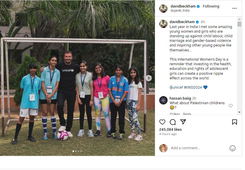 International Women’s Day: David Beckham urges support for adolescent girls health & education