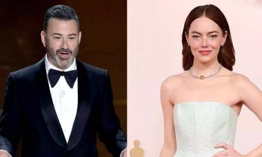 Emma Stone reacts to Oscars host Jimmy Kimmel's 'Poor Things' joke: Watch
