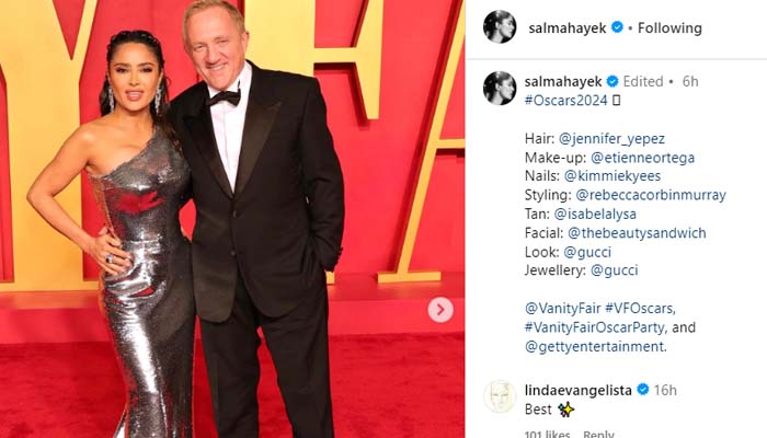 Salma Hayek wows fans with silver sequins look at Oscars after-party: Queen
