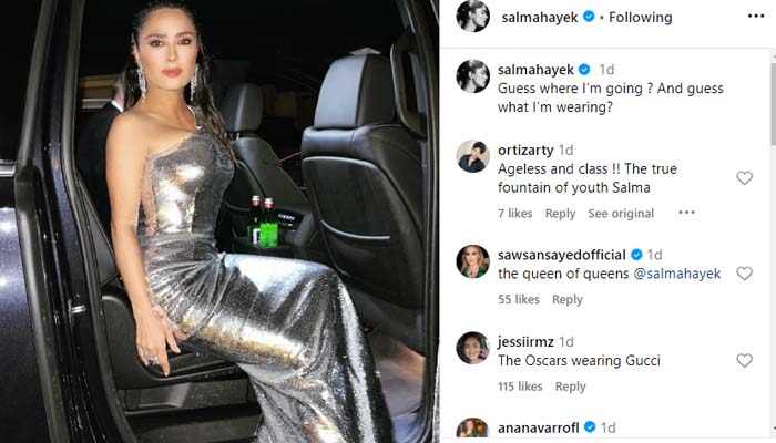 Salma Hayek wows fans with silver sequins look at Oscars after-party: Queen