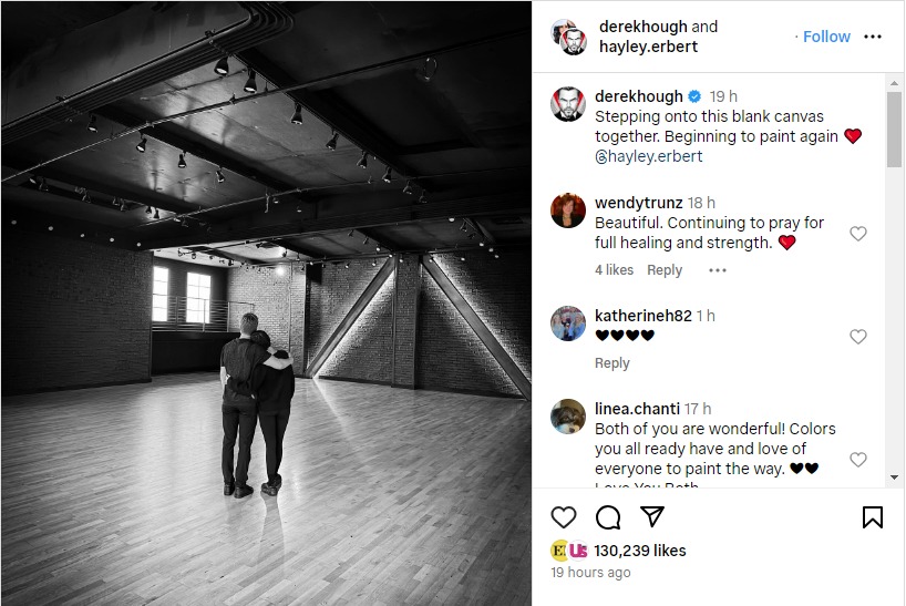 Derek Hough, Hayley Erbert delight fans with news of their return to dance studio