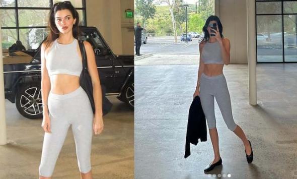 Kendall Jenner flaunts toned figure in chic gray ensemble: Video