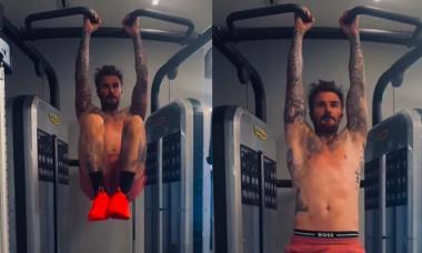 Watch: David Beckham gives sneak peek into his workout with messy hair