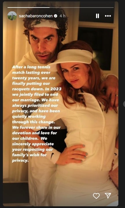 Sacha Baron Cohen, Isla Fisher call it quits after 13 years of marriage