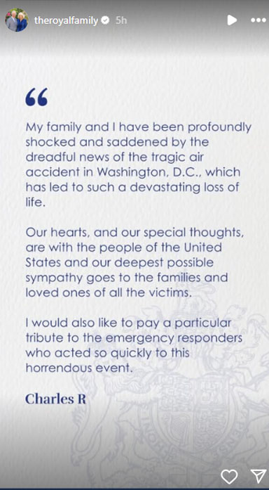 King Charles shares heartfelt message about the devastating accident that killed 67 people