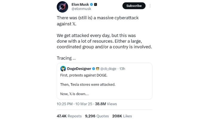 Cyberattack on Elon Musks X: Hacker group ‘Dark Storm Team’ claims responsibility