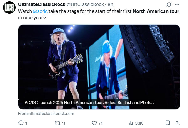 AC/DC North American Tour: See full set list