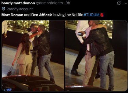 Ben Affleck was spotted third wheeling on a dinner date