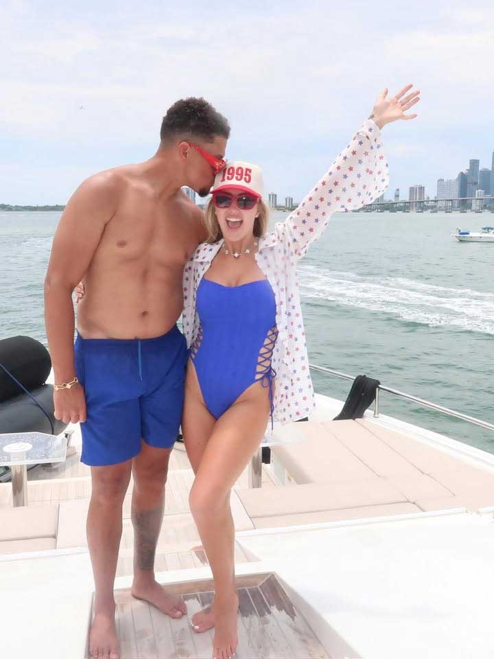 Patrick Mahomes shows off his abs on Miami boat trip with Brittany Mahomes