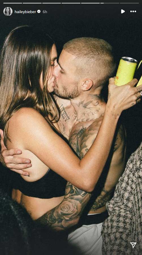 Hailey Bieber, Justin Bieber conclude Swag success party with steamy moment