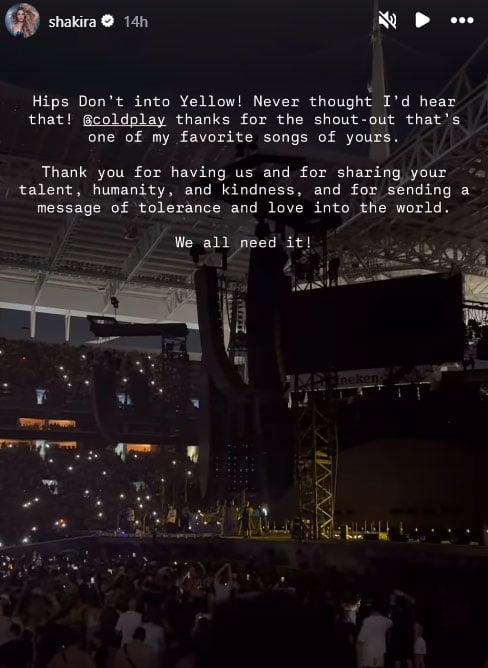 Coldplay pays special tribute to Shakira during Miami gig