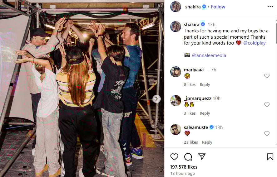 Coldplay pays special tribute to Shakira during Miami gig