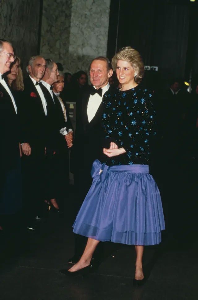 Princess Diana in her first Jacques Azagury dress in 1988 /Getty Images