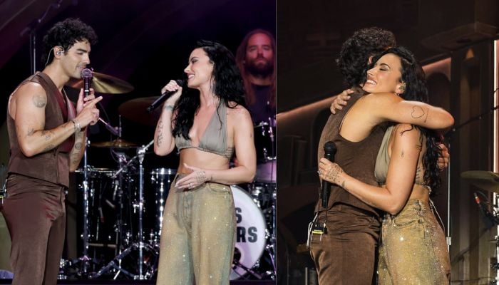 Joe Jonas, Demi Lovato sparkle on stage despite complicated history