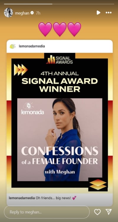 Meghan Markle acknowledges major success for ‘Confessions of a Female Founder’