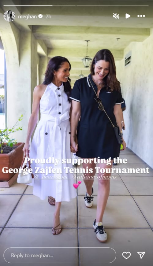 Meghan Markle, Prince Harry elegantly match to support their friend Kelly Zafjen