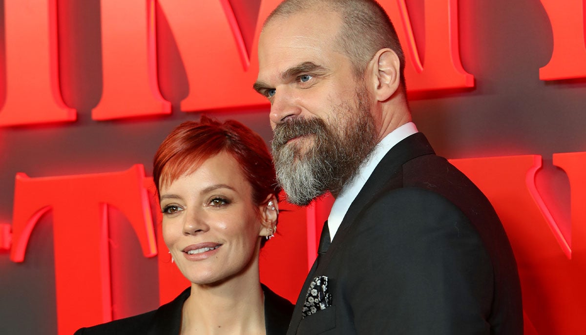 Lily Allen roasts David Harbour with her album bash gifts