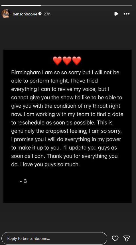 Credit: Benson Boone/instagram