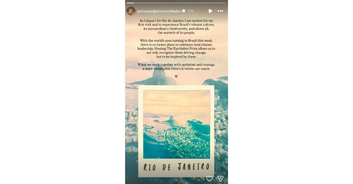 Prince William reveals real reason for bringing Earthshot Prize to Brazil