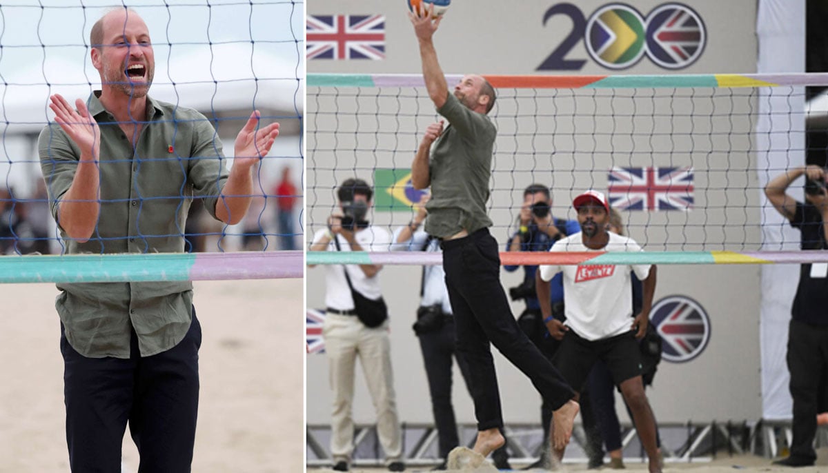 Prince William thrills bystanders with his volleyball skills at Copacabana Beach