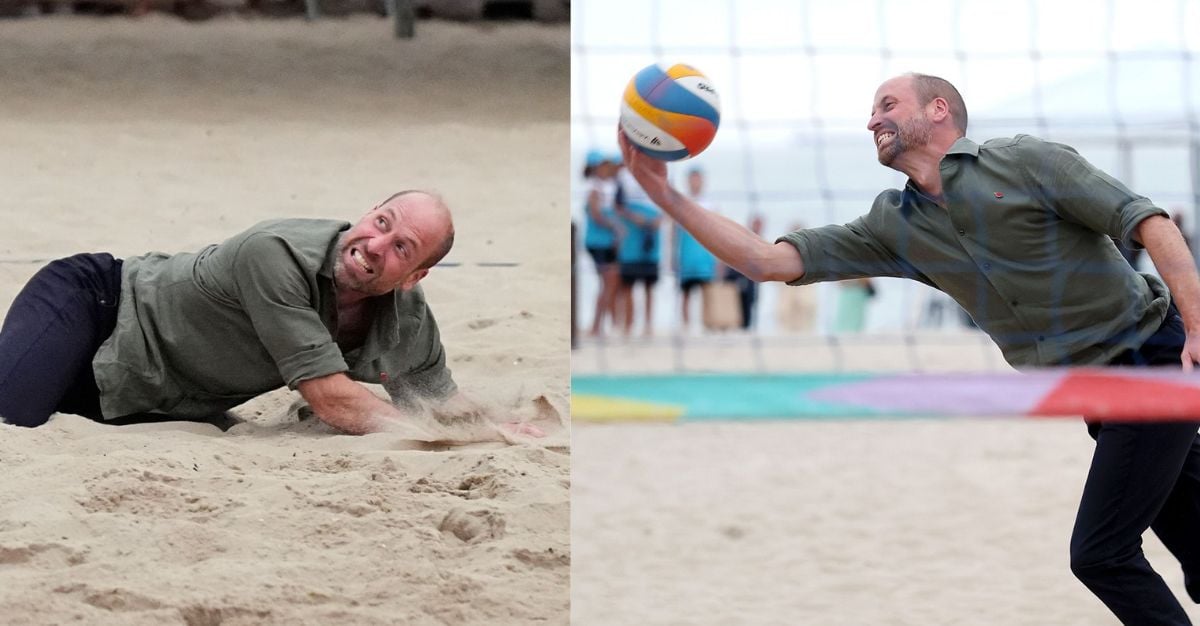 Royal fans react as Prince William takes a tumble during volleyball