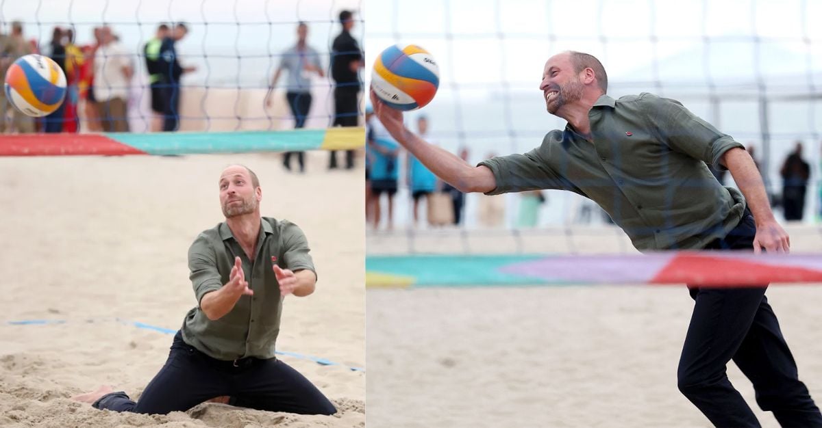 Did Prince William break Royal protocol during a game of volleyball?