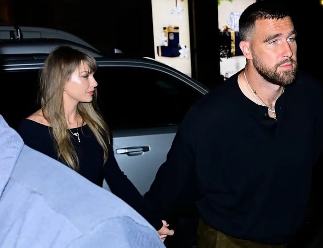 Taylor Swift, Travis Kelce step out for rare mid-season date night