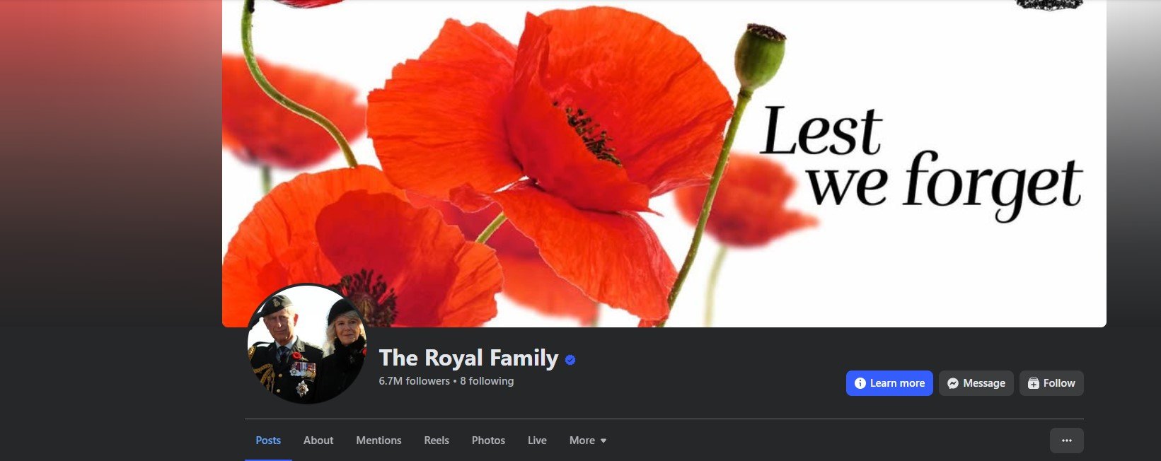Facebook account photo of Royal Family