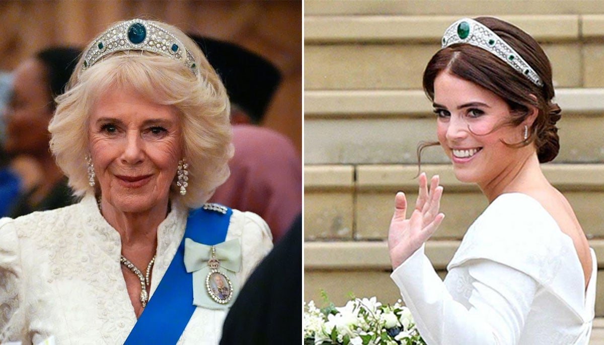 Queen Camilla’s latest tiara choice: Why reappearance of Princess Eugenie’s wedding tiara is ‘plot twist of the century’